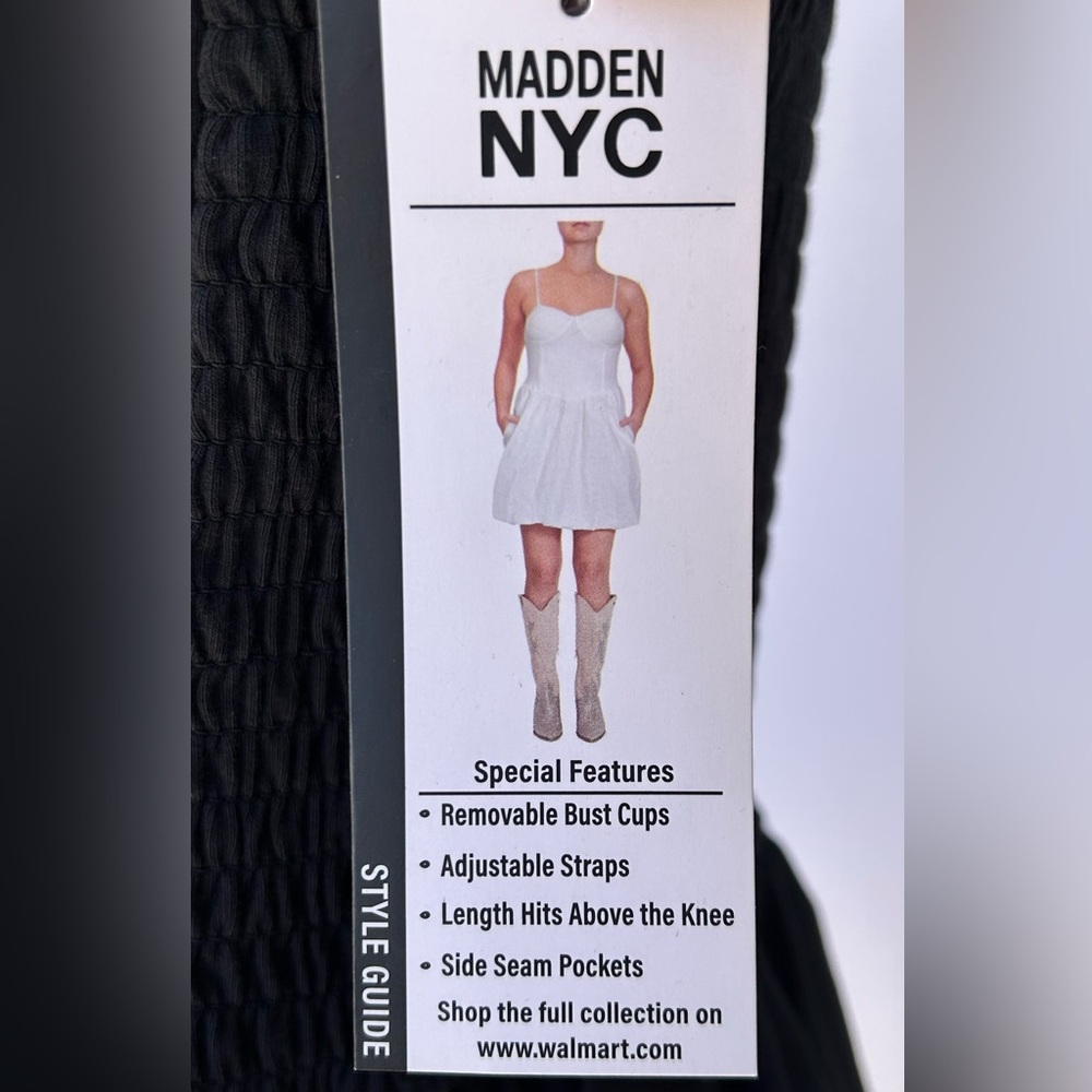 Madden NYC Women’s Corset‎ Bubble Hem Mini Dress Adjustable Straps Black Size Lg - Picture 8 of 14